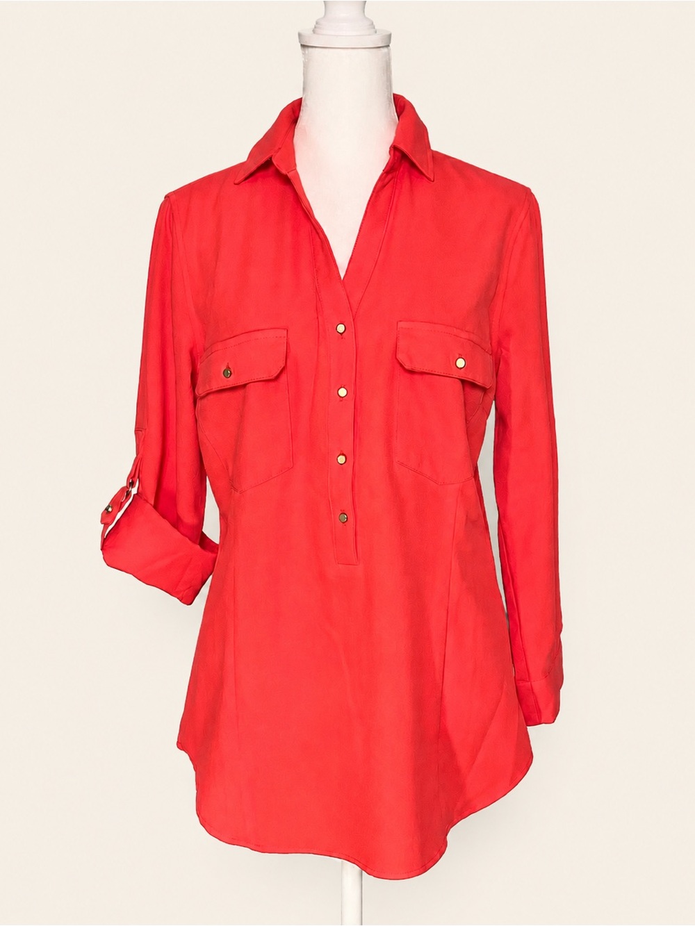 ❤️✨ Gold Button Utility Blouse  • Safari Chic | Small 🌺